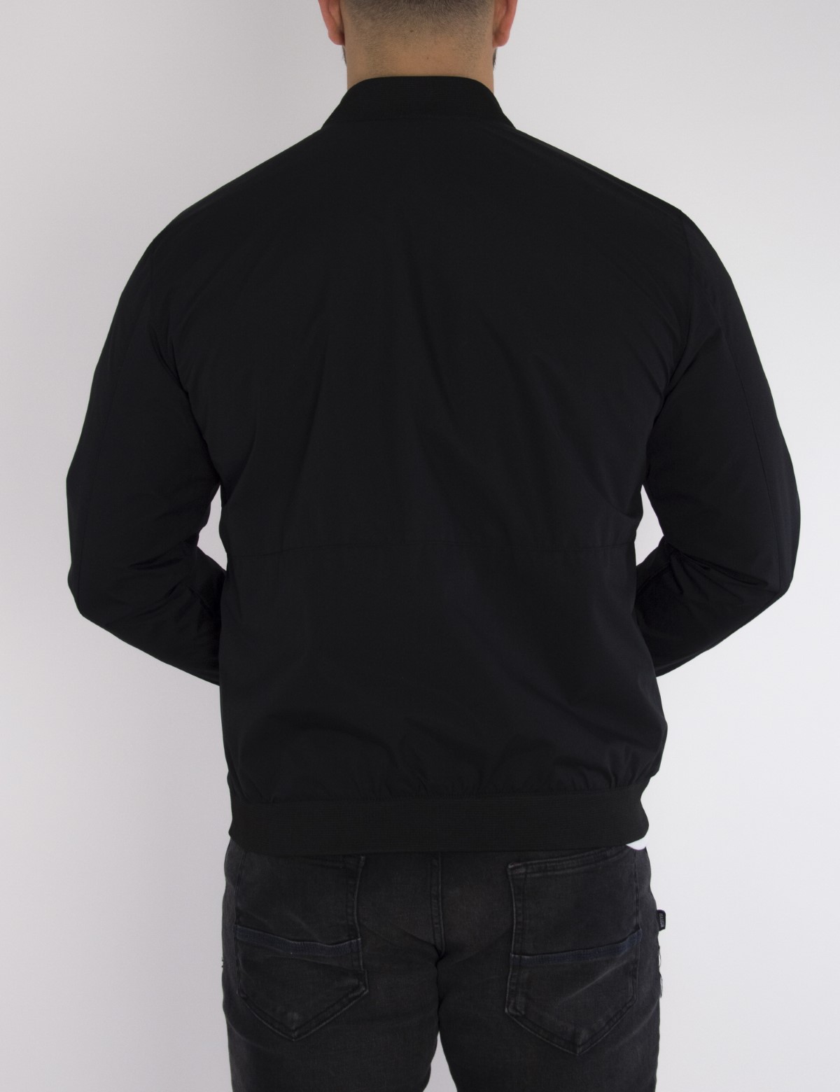 Ανδρικό μαύρο ελαφρύ Bomber Jacket WS2803M φωτογραφία